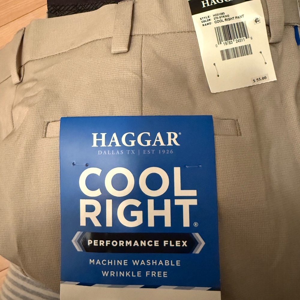 Haggar Performance Flex Pants in Light Beige